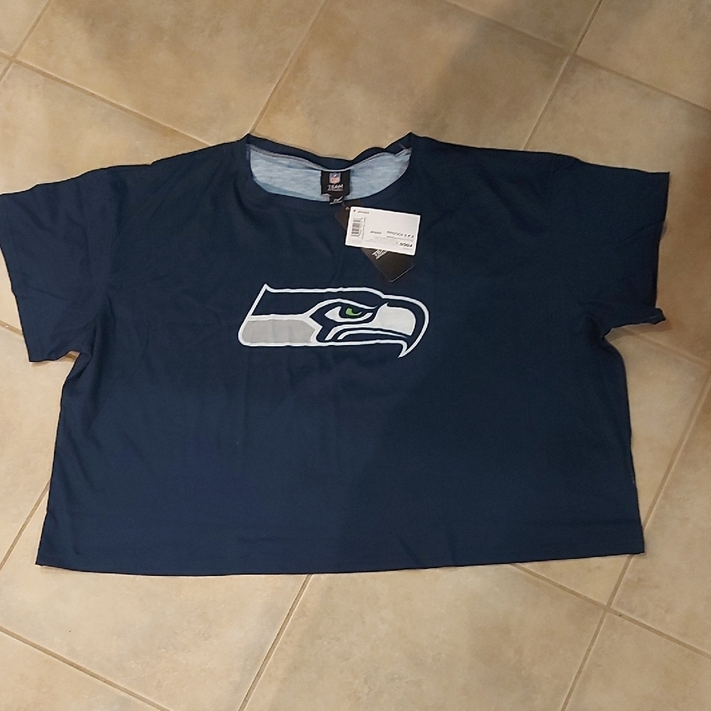 NFL Navy Blue Seattle Seahawks Crop Top